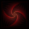 Inward concentric rotating, spirally squares abstract geometric background . stairs optical illusion pattern.