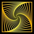 Inward concentric rotating, spirally squares abstract geometric background . stairs optical illusion pattern.