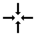 Inward icon design in flat style. Four arrows.