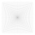 Inward, recess curved lines grid, mesh. Incline compress hollow, indent, dent distortion. Compression, depression negative space Royalty Free Stock Photo