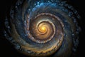 inward spiral, with energy of the universe converging into a single point