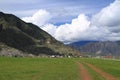 Inya village among the picturesque rocks of the Altai mountains in Siberia Royalty Free Stock Photo