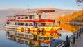 Ioannina city boat on the dock autumn colors Greece