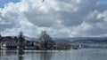 ioannina city greece in spring sunny day, lake Royalty Free Stock Photo