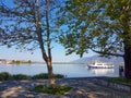 ioannina city lake area with platanus trees on ring road of lake pamvotis greece Royalty Free Stock Photo