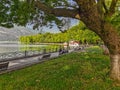 Ioannina city in the summer trees by the lake pamvotis greece