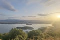 Ioannina city view panoramic form mountain in autumn season greece Royalty Free Stock Photo