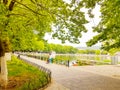 Ioannina or giannena city by the lake green trees in summer season greece