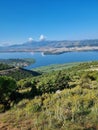 ioannina or giannena city panorama lake pamvotis in spring season greece