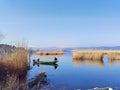 Ioannina island with no name in the morning epirus greece