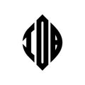 IOB circle letter logo design with circle and ellipse shape. IOB ellipse letters with typographic style. The three initials form a Royalty Free Stock Photo