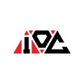 IOC triangle letter logo design with triangle shape. IOC triangle logo design monogram. IOC triangle vector logo template with red Royalty Free Stock Photo