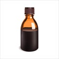 Bottle of medical iodine isolated on white. Disinfection, treatment of abrasions and wounds.