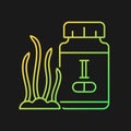 Iodine supplements gradient vector icon for dark theme