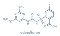 Iodosulfuron herbicide molecule. Skeletal formula