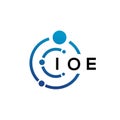 IOE letter technology logo design on white background. IOE creative initials letter IT logo concept. IOE letter design