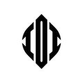 IOI circle letter logo design with circle and ellipse shape. IOI ellipse letters with typographic style. The three initials form a Royalty Free Stock Photo