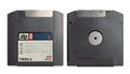 Iomega zip drive disc front and back view. Isolated. Illustrative editorial