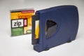 Iomega Zip 250 Drive, Disk and Jewel Case Royalty Free Stock Photo