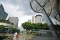 ION Orchard shopping mall Singapore after heavy rain Royalty Free Stock Photo