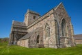 Iona Abbey Scotland uk beautiful spring sunshine and blue sky