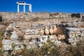 Ionian column capital, architectural detail on Delos island Royalty Free Stock Photo