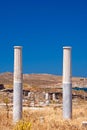 Ionian column capital, architectural detail on Delos island Royalty Free Stock Photo