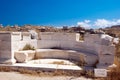 Ionian column capital, architectural detail on Delos island Royalty Free Stock Photo