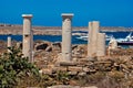 Ionian column capital, architectural detail on Delos island Royalty Free Stock Photo