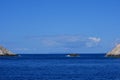 Ionian Sea , blue water , blue sky in Kefalonia Island.