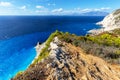 Ionian sea cliffs close to shipwrek beach, Zakynthos island Greece Royalty Free Stock Photo