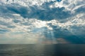 Ionian seascape with sunny beams Royalty Free Stock Photo