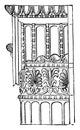 Ionic Angle Column from the Temple of Minerva Polias at Athens, Side, shaft, vintage engraving