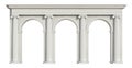 Ionic colonnade on white