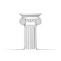 Ionic column, ancient architecture, classical design element, historical structure illustration Royalty Free Stock Photo
