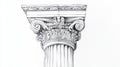 Ionic Column Capital Detail Drawing Royalty Free Stock Photo