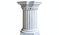 Ionic column capital on plain white background. Generative AI Royalty Free Stock Photo