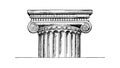 Ionic Column Capital Sketch, vector design Generative AI Royalty Free Stock Photo