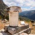 Ionic column at Delfi , Greece Royalty Free Stock Photo