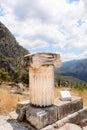 Ionic column at Delfi , Greece Royalty Free Stock Photo