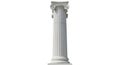Ionic Column with Volutes and Fluting Isolated on a White Background Royalty Free Stock Photo
