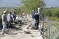 Ionic columns being restored by archaeologists