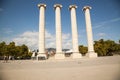 Ionic Columns and National Art Museum of Catalonia Royalty Free Stock Photo