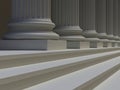 Ionic columns and steps