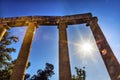 Ionic Columns Sun Oval Plaza Ancient Roman City Jerash Jordan Royalty Free Stock Photo