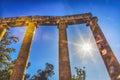 Ionic Columns Sun Ancient Roman City Jerash Jordan Royalty Free Stock Photo