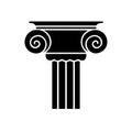 Ionic order capital displays a classical architectural element with scrolled volutes on transparent background Royalty Free Stock Photo