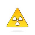 Ionizing radiation hazard symbol. Game and x-rays energetic. Yellow triangular warning sign. Danger attention signal Royalty Free Stock Photo