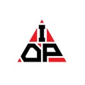 IOP triangle letter logo design with triangle shape. IOP triangle logo design monogram. IOP triangle vector logo template with red Royalty Free Stock Photo