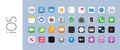 iOS apple iphone icons set editorial